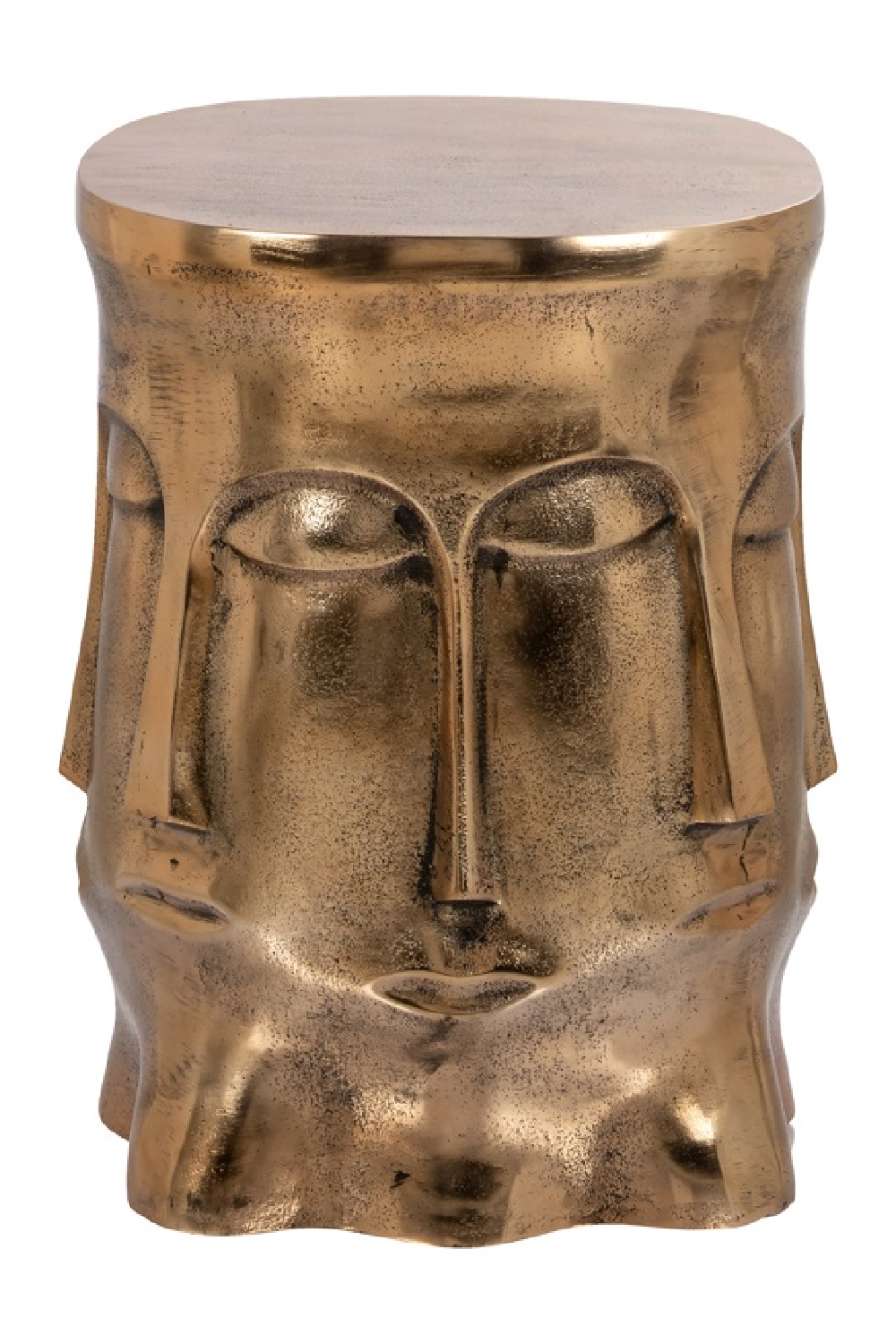 Gold Sculptural Face Side Table | OROA Hedron | Oroa.com