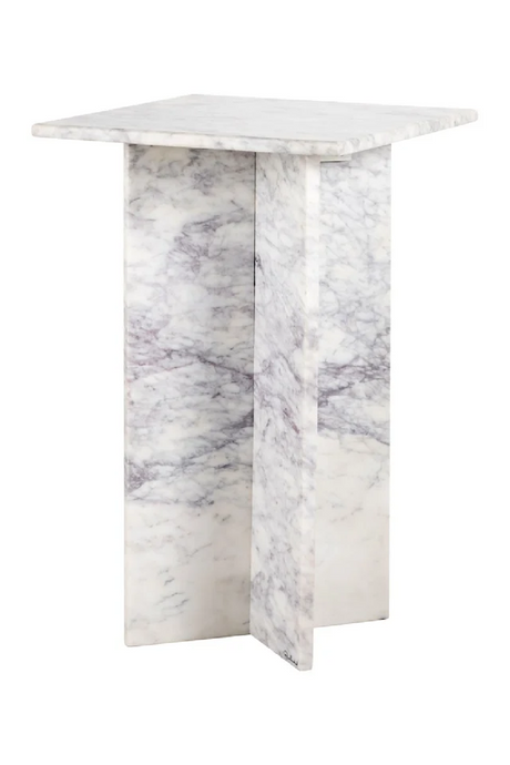 White Marble Square Side Table | Richmond Interiors Holmes | Oroa.com