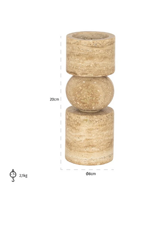 Beige Stone Candle Holder | Richmond Interiors Alaina | Oroa.com