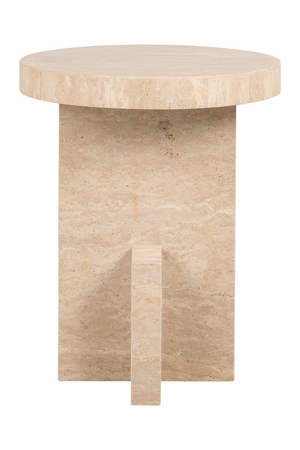 Beige Travertine End Table | Richmond Interiors Biltmore | Oroa.com