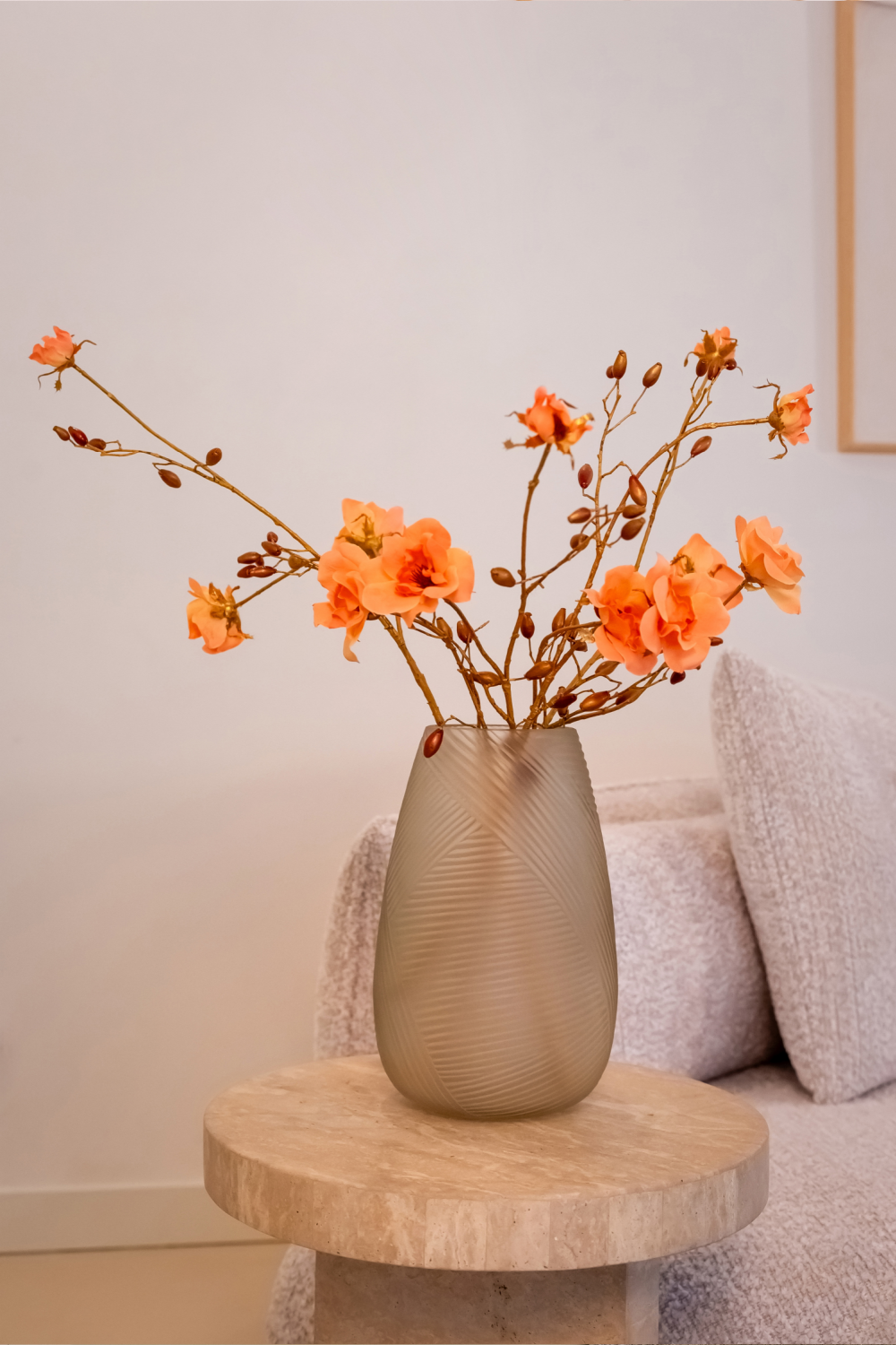Beige Travertine End Table | Richmond Interiors Biltmore | Oroa.com