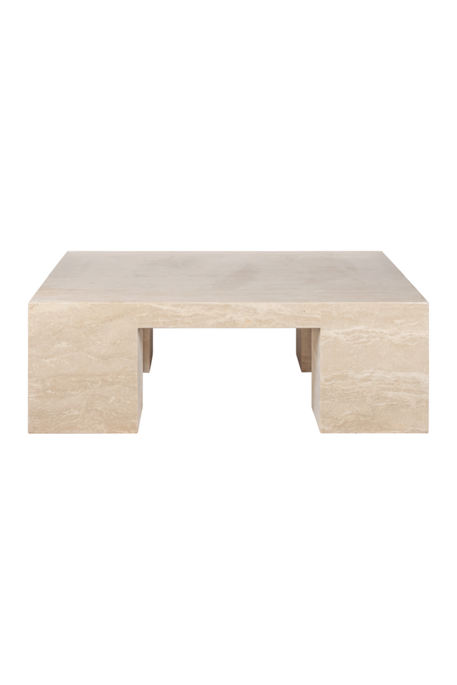 Beige Travertine Square Coffee Table | Richmond Interiors Biltmore | Oroa.com
