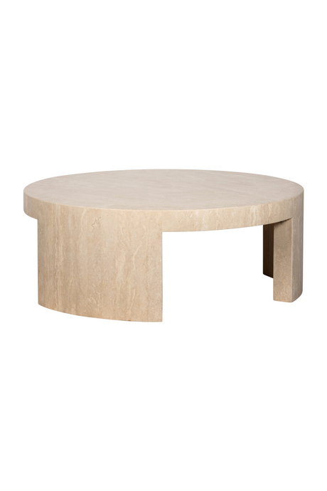 Beige Travertine Round Coffee Table | Richmond Interiors Biltmore | Oroa.com