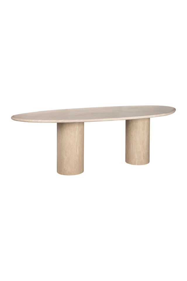 Organic-Shaped Travertine Dining Table | Richmond Interiors Renaissance | Oroa.com