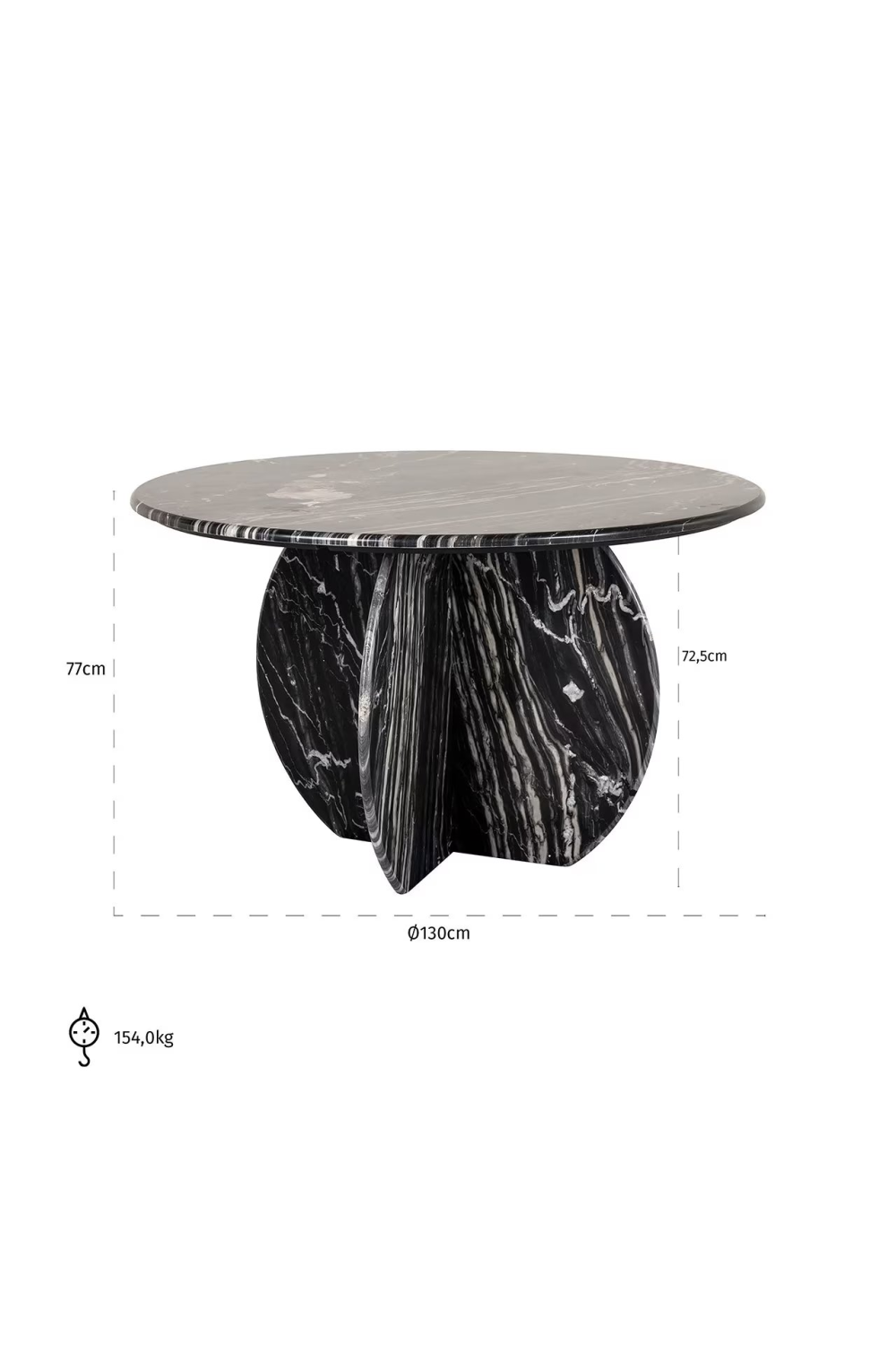 Black Marble Round Dining Table | OROA Bancroft | Oroa.com