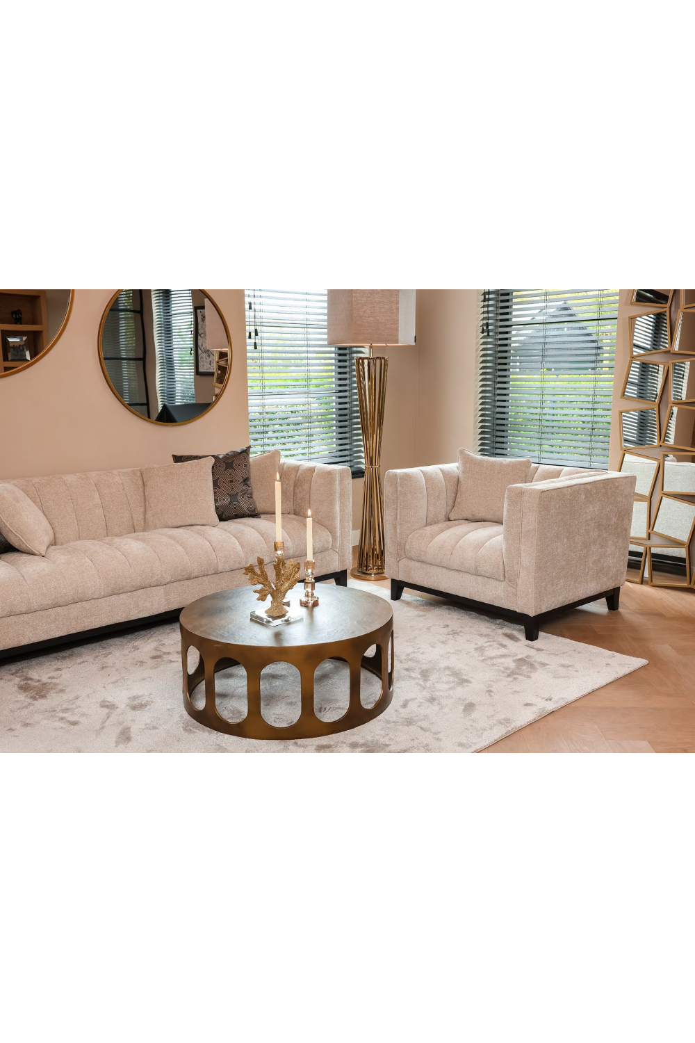 Gold Round Coffee Table | Richmond Interiors Du Pont | Oroa.com
