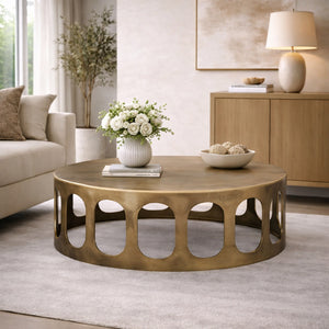   Gold Round Coffee Table | Oroa.com