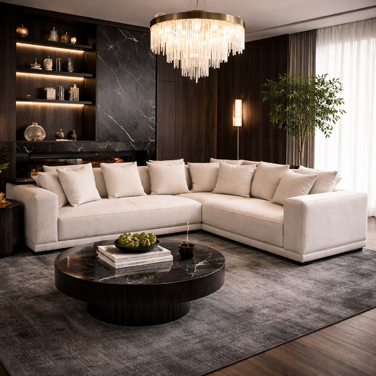   Beige Chenille Sofa | Oroa.com