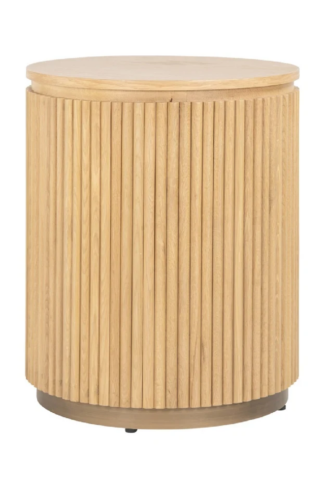 Natural Oak Cylindrical Side Table | Richmond Interiors Belfort | Oroa.com