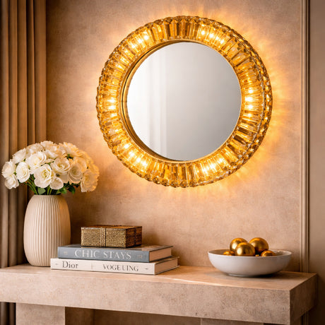   Crystal Round Wall Lamp | Oroa.com