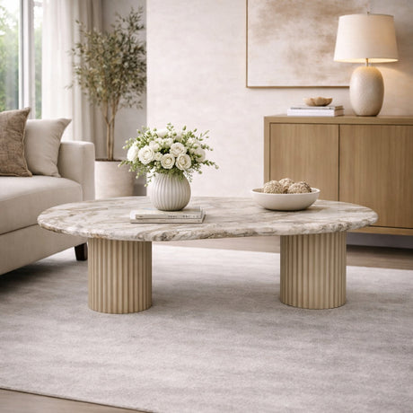   Beige Marble Coffee Table | Oroa.com