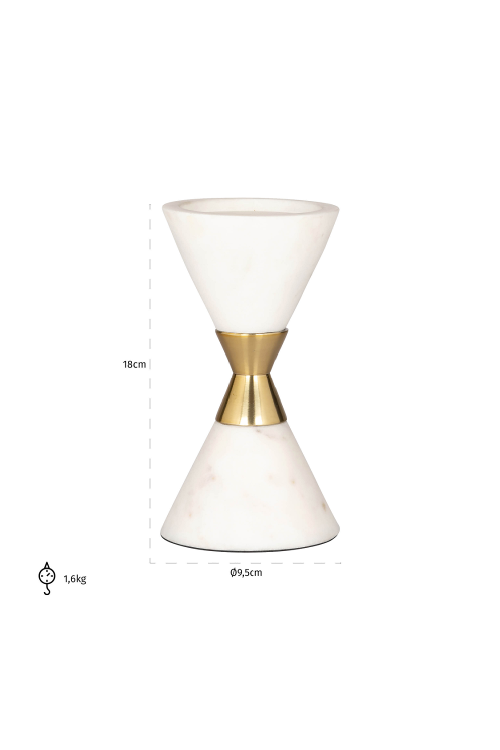 White Marble Conical Candle Holder | OROA Jurre | Oroa.com