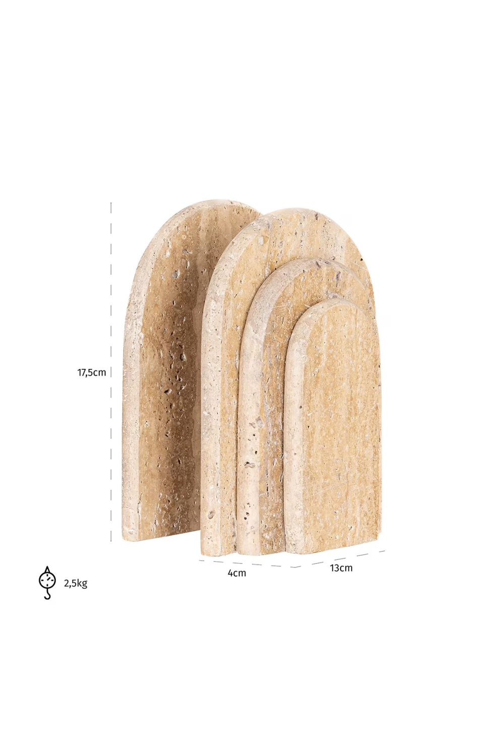 Beige Arched Travertine Bookstands | OROA Zenno | Oroa.com