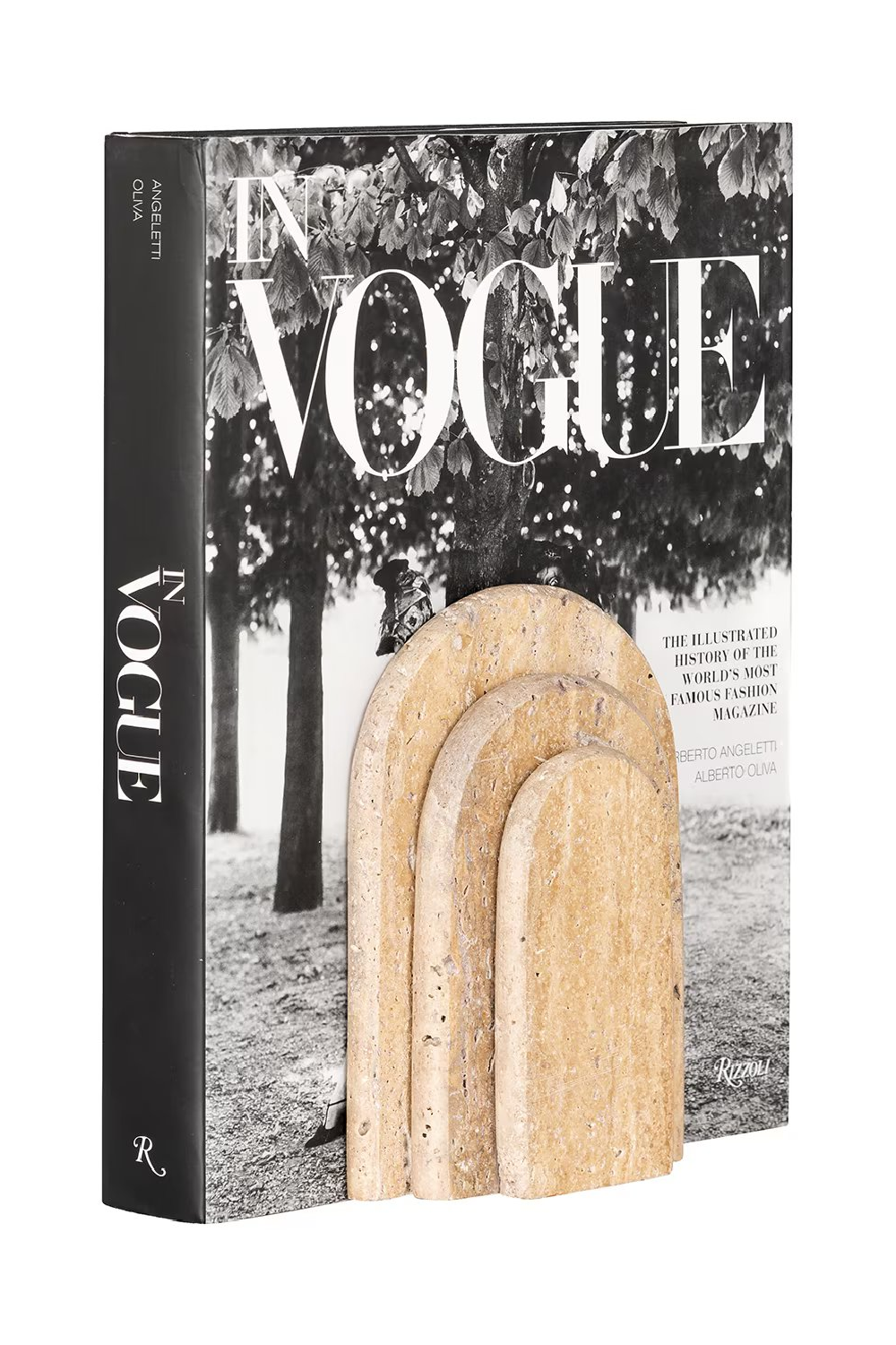 Beige Arched Travertine Bookstands | OROA Zenno | Oroa.com