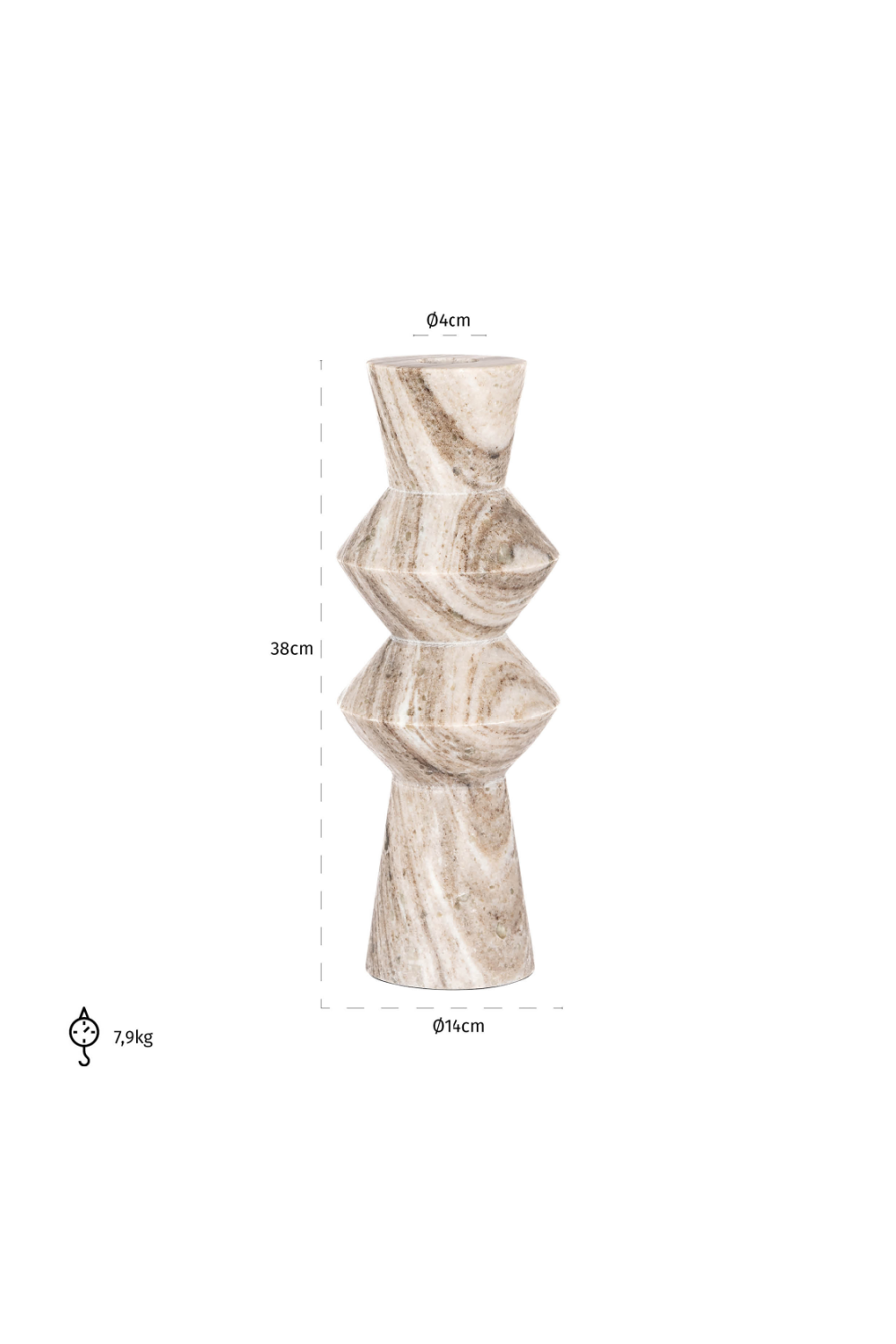 Beige Marble Vase | OROA Siem | Oroa.com