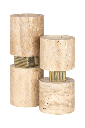 Beige Travertine Candle Holder | Richmond Interiors Boaz | Oroa.com