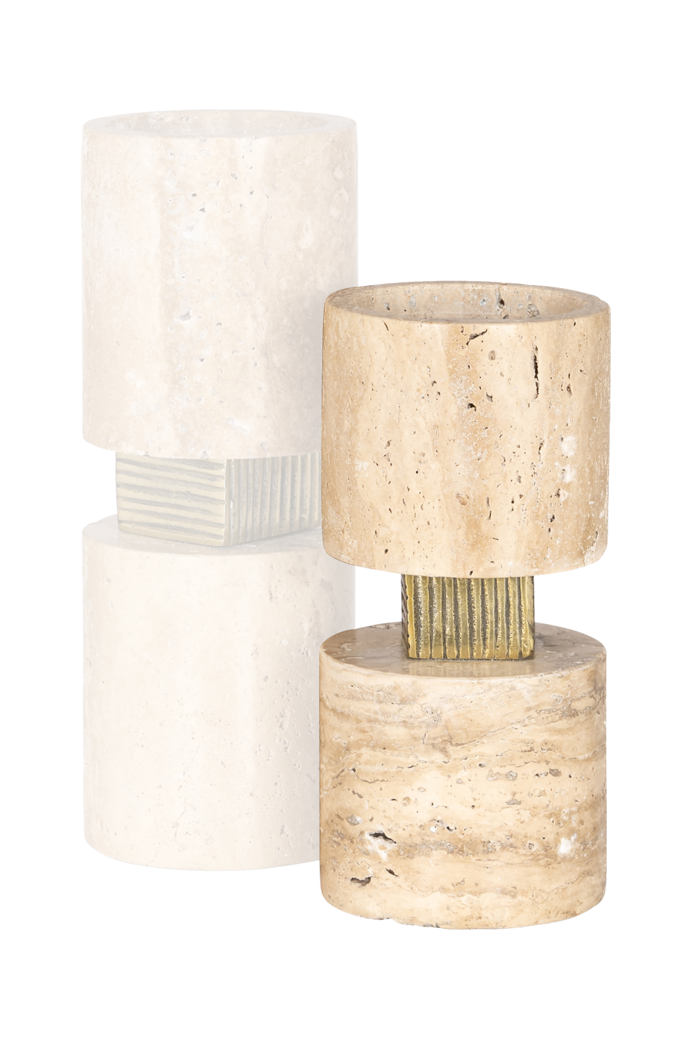 Beige Travertine Candle Holder | Richmond Interiors Boaz | Oroa.com