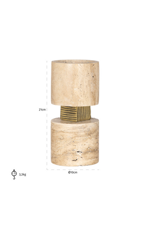 Beige Travertine Candle Holder | Richmond Interiors Boaz | Oroa.com