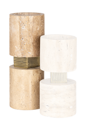 Beige Travertine Candle Holder | Richmond Interiors Boaz | Oroa.com