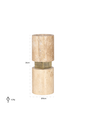 Beige Travertine Candle Holder | Richmond Interiors Boaz | Oroa.com