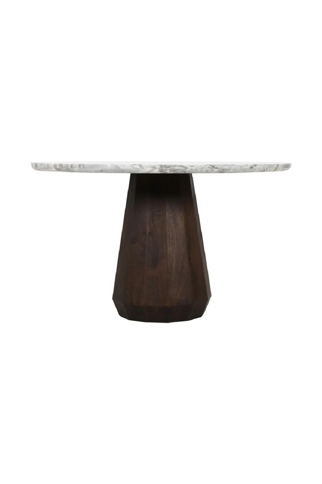 Round Marble Brown Dining Table | Richmond Interiors Oberoy | Oroa.com
