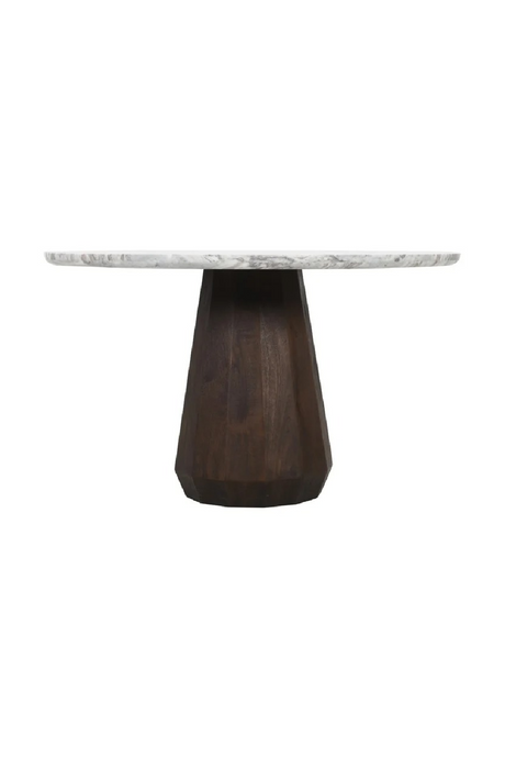 Round Marble Brown Dining Table | Richmond Interiors Oberoy | Oroa.com