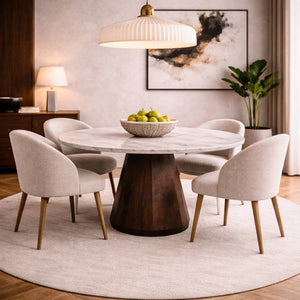   Round Marble Brown Dining Table | Oroa.com