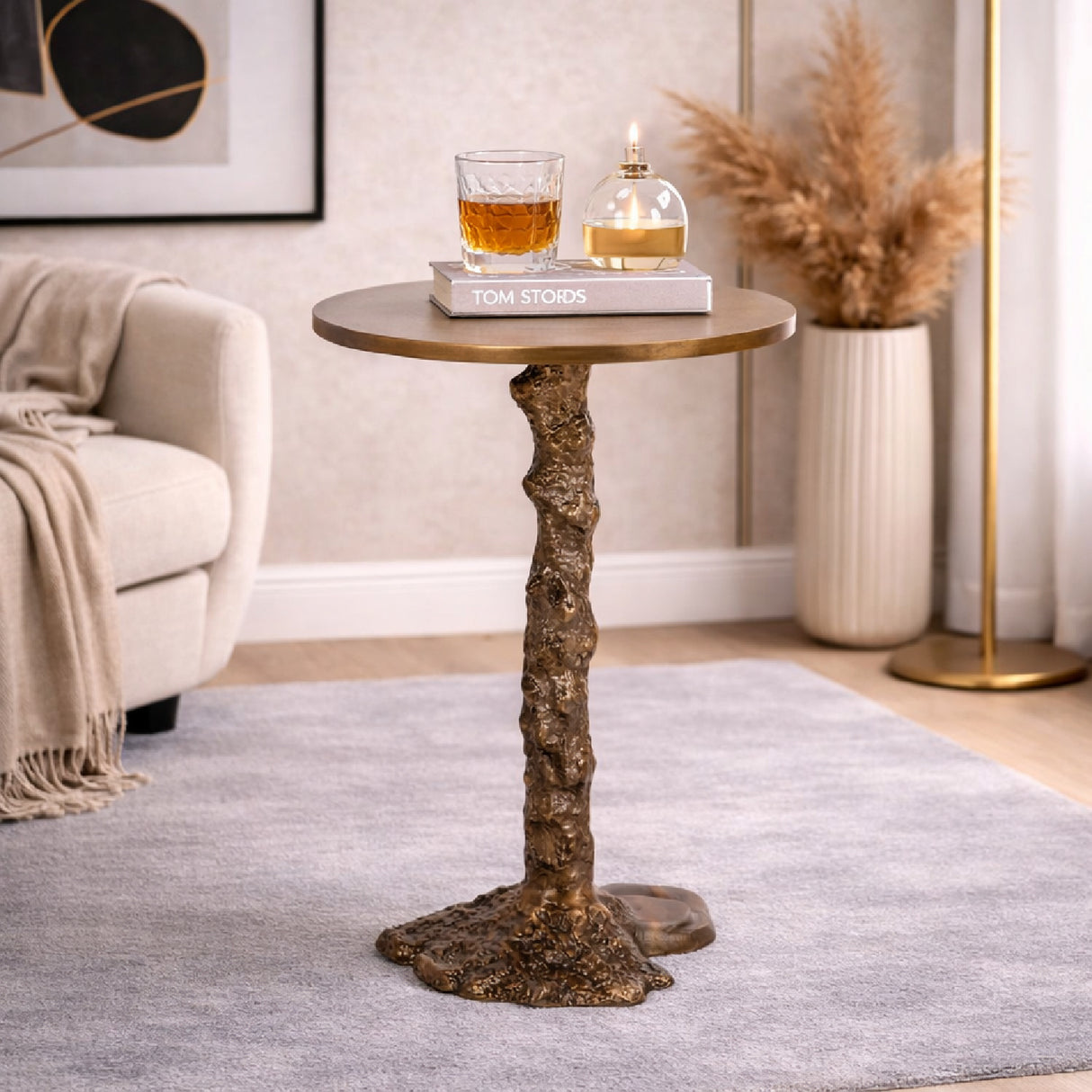   Bronze Pedestal End Table | Oroa.com