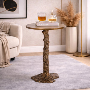   Bronze Pedestal End Table | Oroa.com