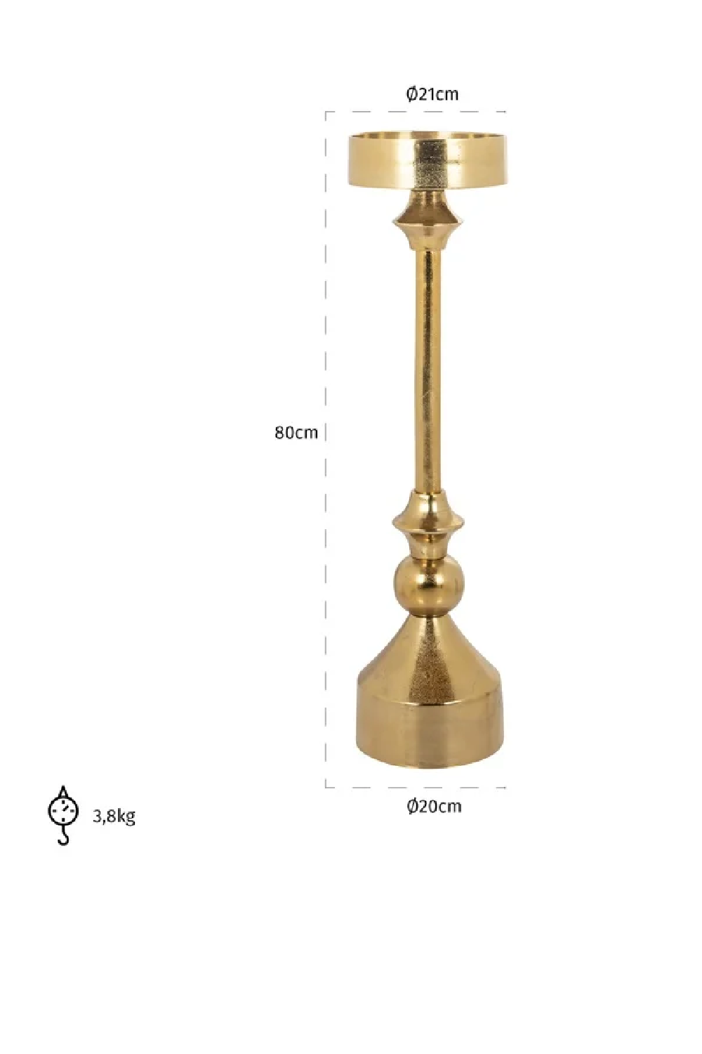 Gold Classic Candle Holder S | OROA Presley | Oroa.com