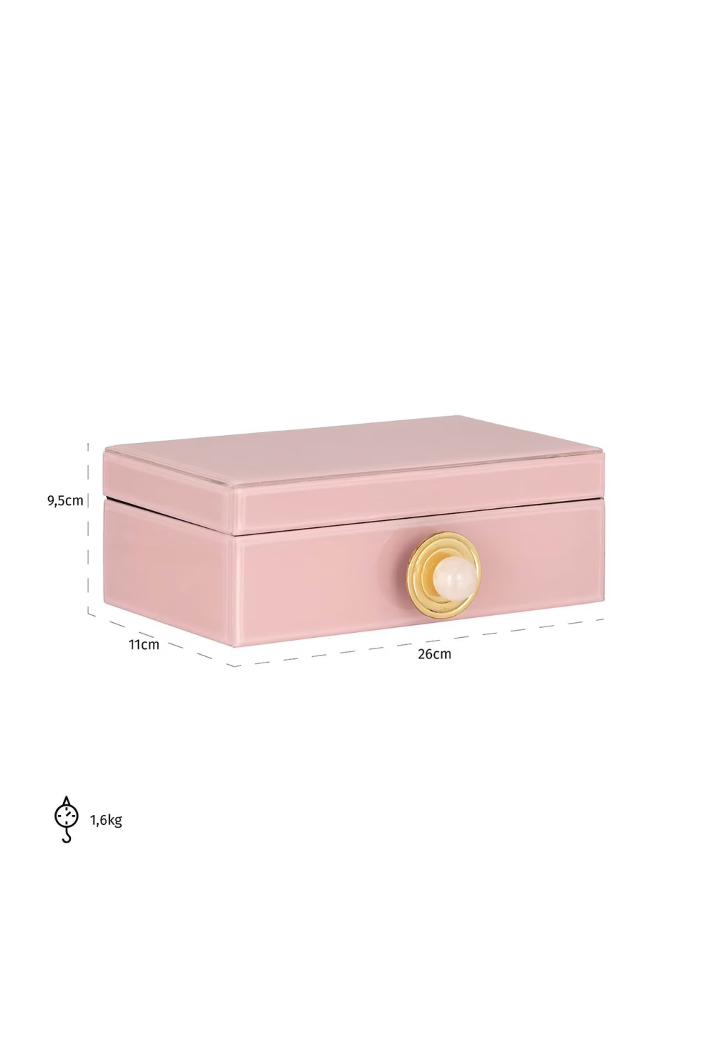 Pink Glass Storage Box | OROA Jamila | Oroa.com