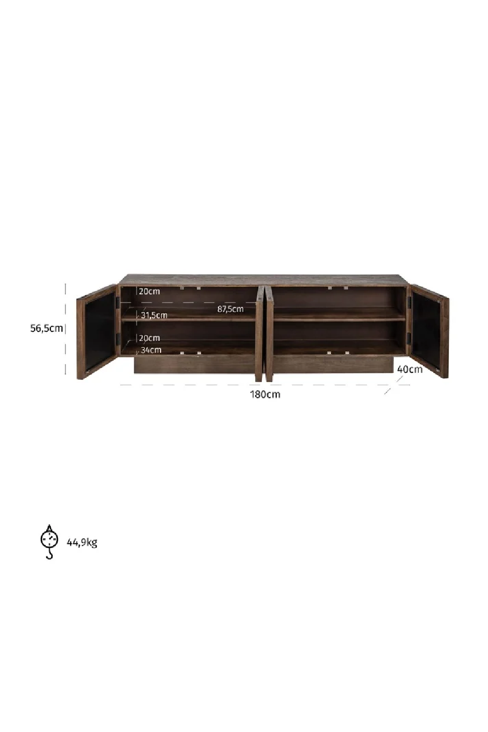 Mango Wood 4-Door TV Unit | OROA Bryant | Oroa.com