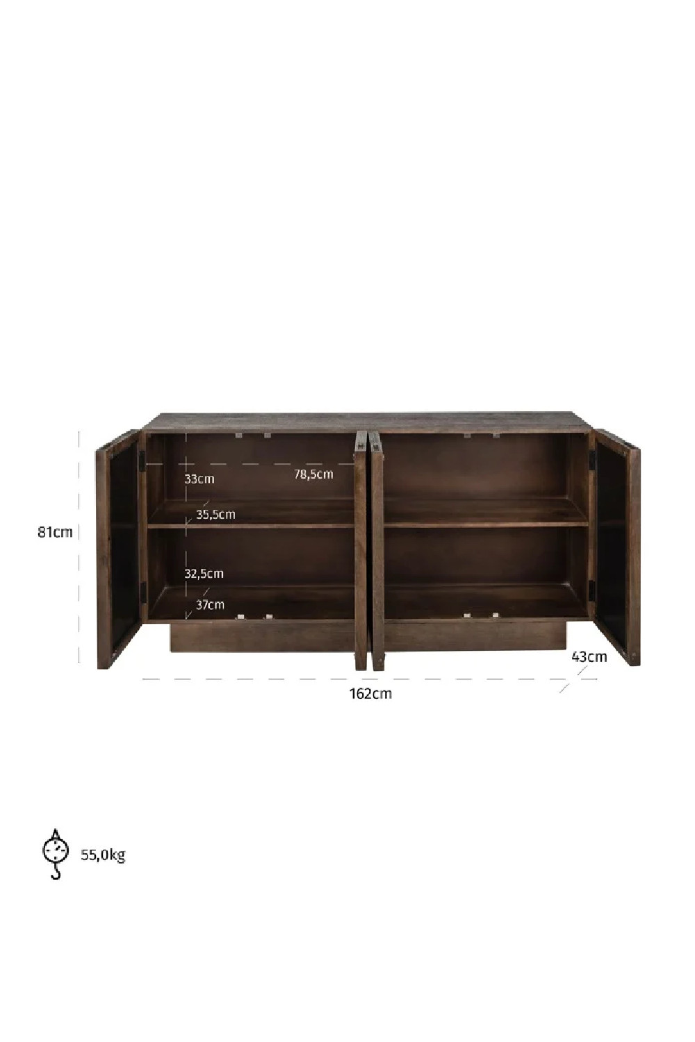 Mango Wood 4-Door Sideboard | OROA Bryant | Oroa.com