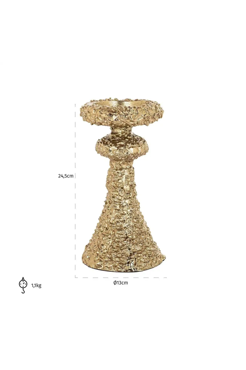 Gold Textured Candle Holder | Richmond Interiors July | Oroa.com