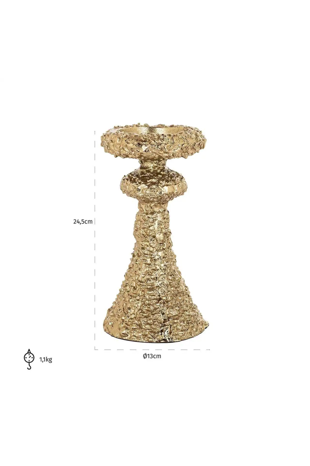 Gold Textured Candle Holder | OROA July | Oroa.com