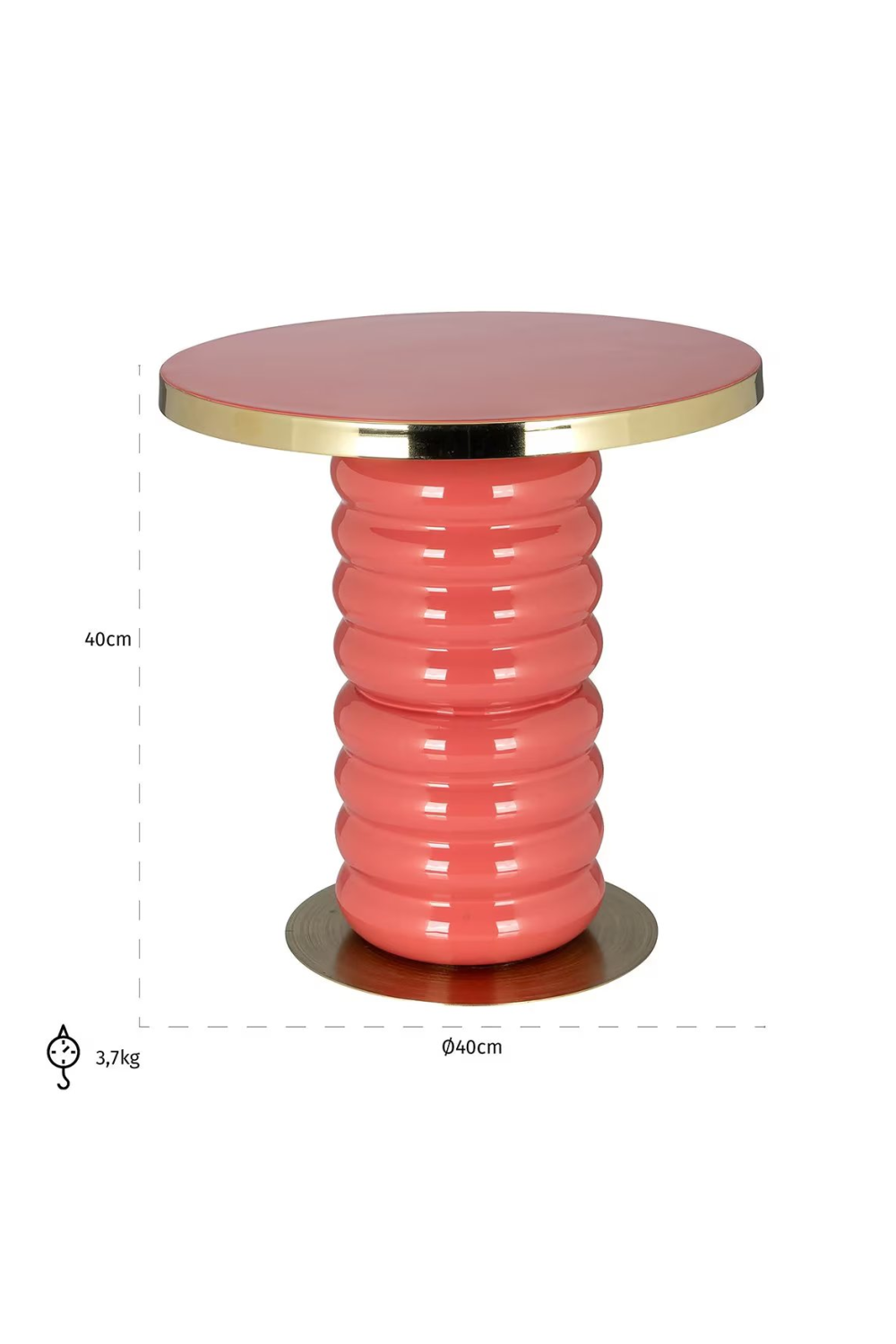 Coral Pink Round End Table | OROA Shirin | OROA