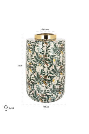 Green Leaves Enamel Vase | Richmond Interiors Omono | Oroa.com