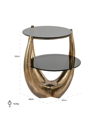 Gold 2-Layer End Table | Richmond Interiors Aida | Oroa.com