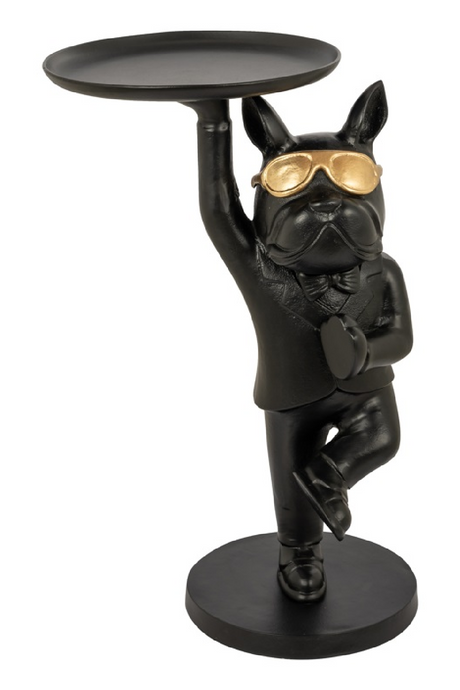 Dog Sculpture Black End Table |  Richmond Interiors Bullie | Oroa.com