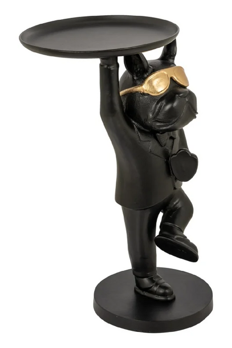 Dog Sculpture Black End Table |  Richmond Interiors Bullie | Oroa.com