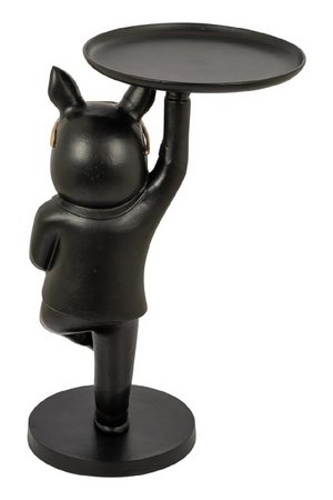 Dog Sculpture Black End Table |  Richmond Interiors Bullie | Oroa.com