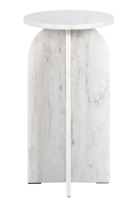 Beige Marble Round End Table | Richmond Interiors Luciano | Oroa.com