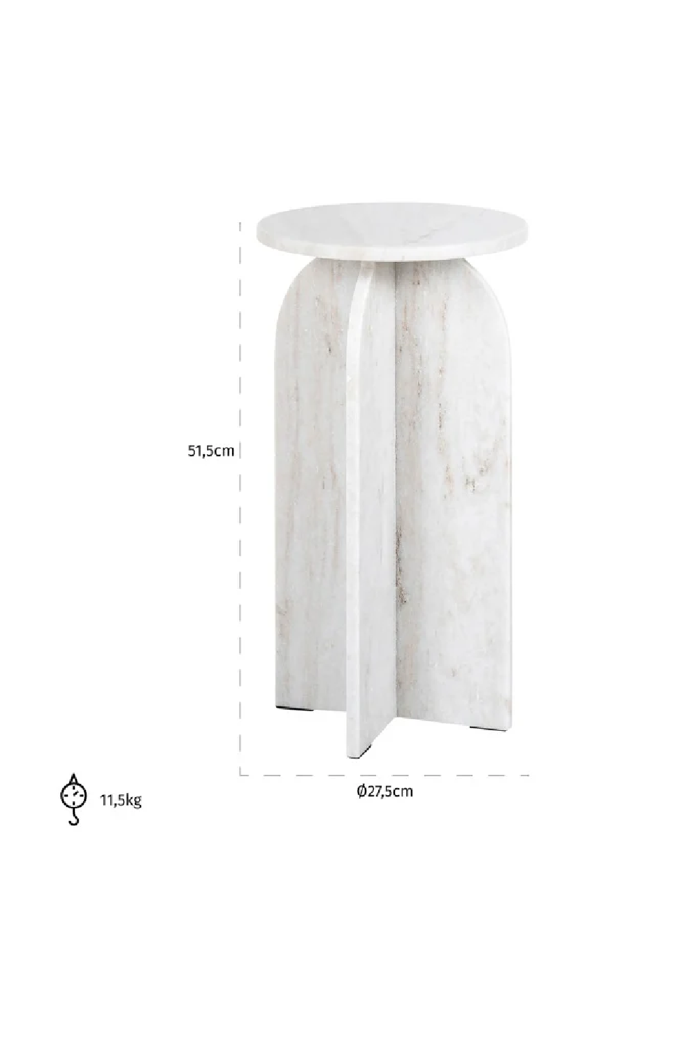 Beige Marble Round End Table | OROA Luciano | Oroa.com