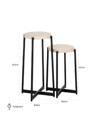 Beige Marble End Table Set (2) | Richmond Interiors Dillinger | Oroa.com