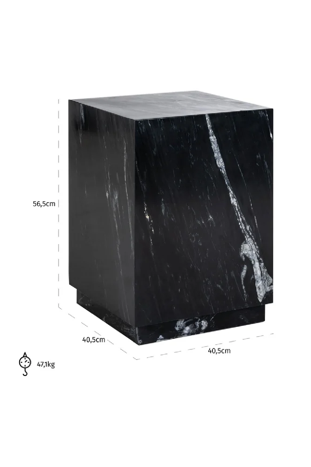 Black Marble Square End Table | OROA Salvatore | Oroa.com