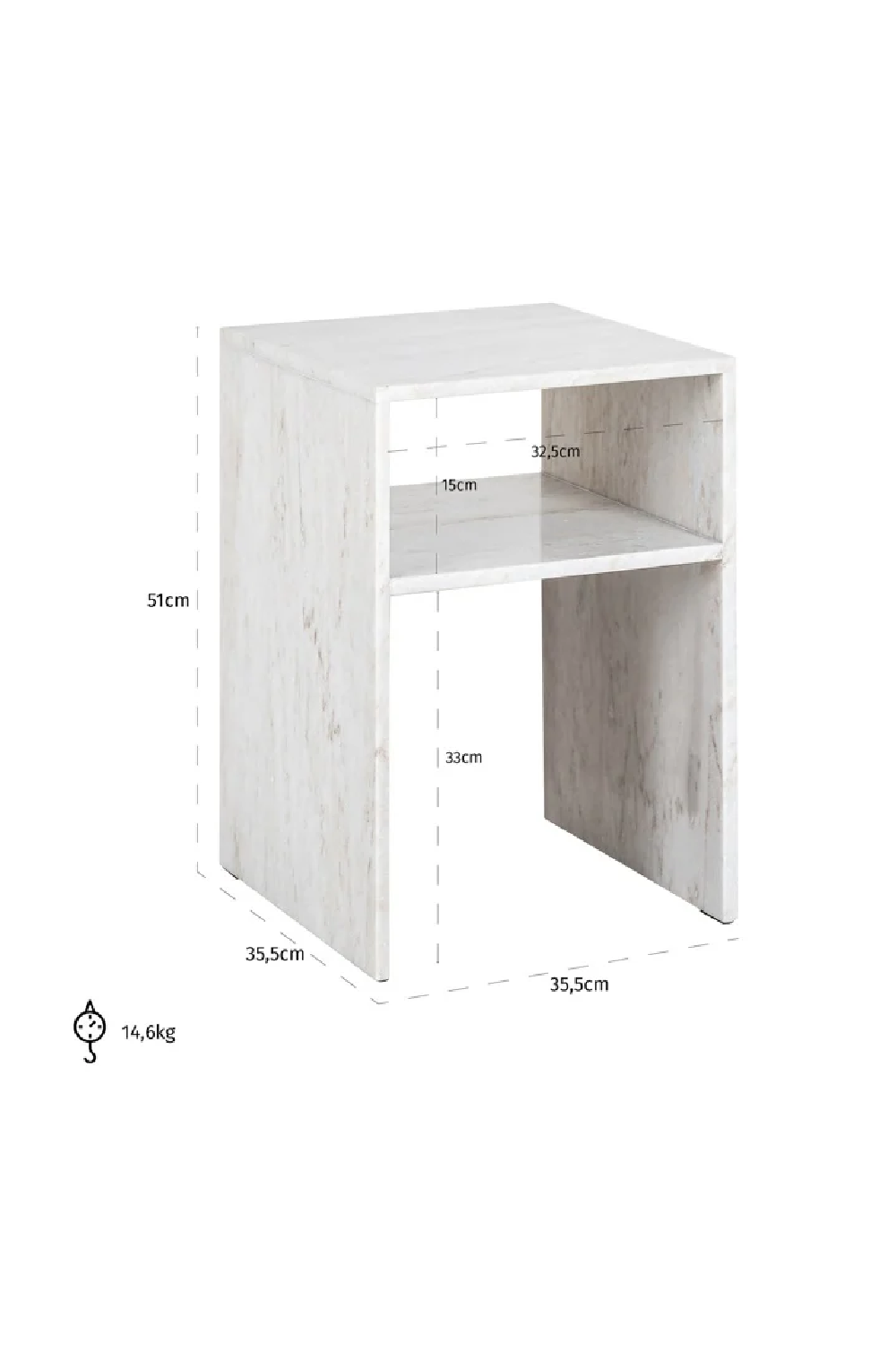 Marble Beige End Table | OROA Moran | Oroa.com