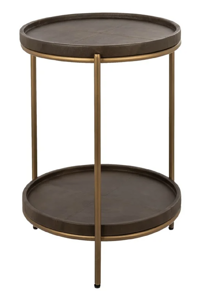 Brown Leather End Table | Richmond Interiors Zillon | Oroa.com