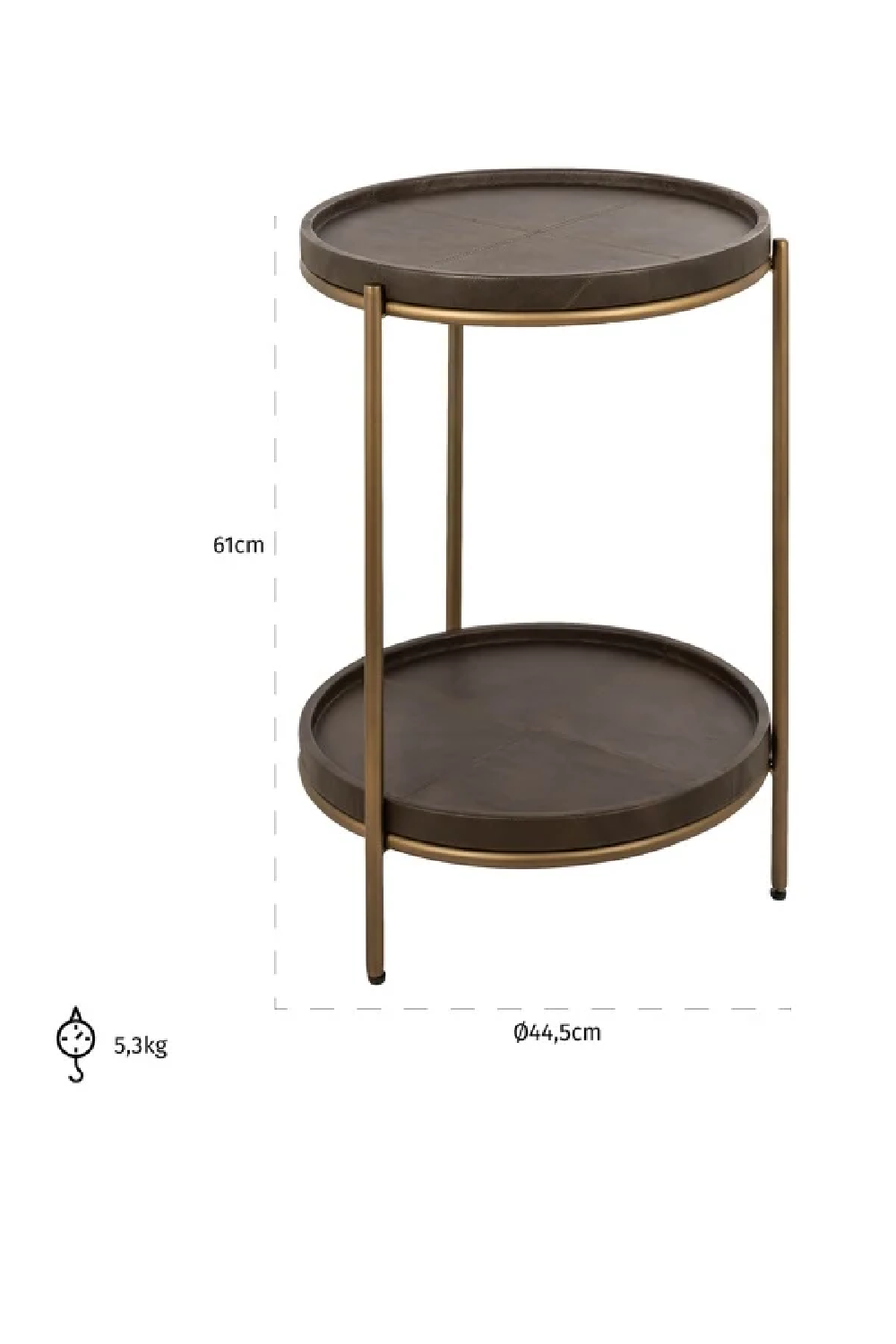 Brown Leather End Table | OROA Zillon | Oroa.com