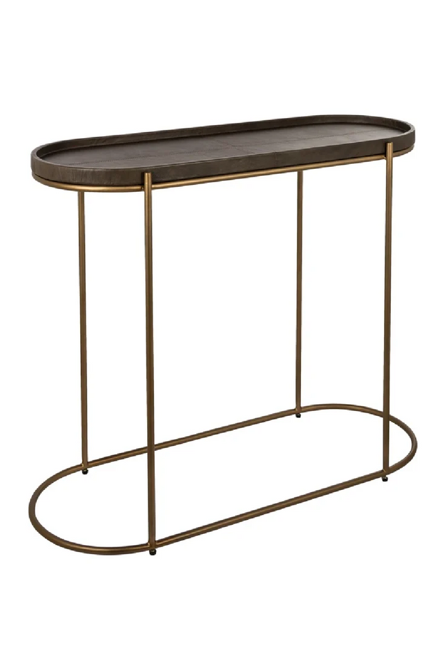 Brown Leather Console Table | Richmond Interiors Zillon | Oroa.com