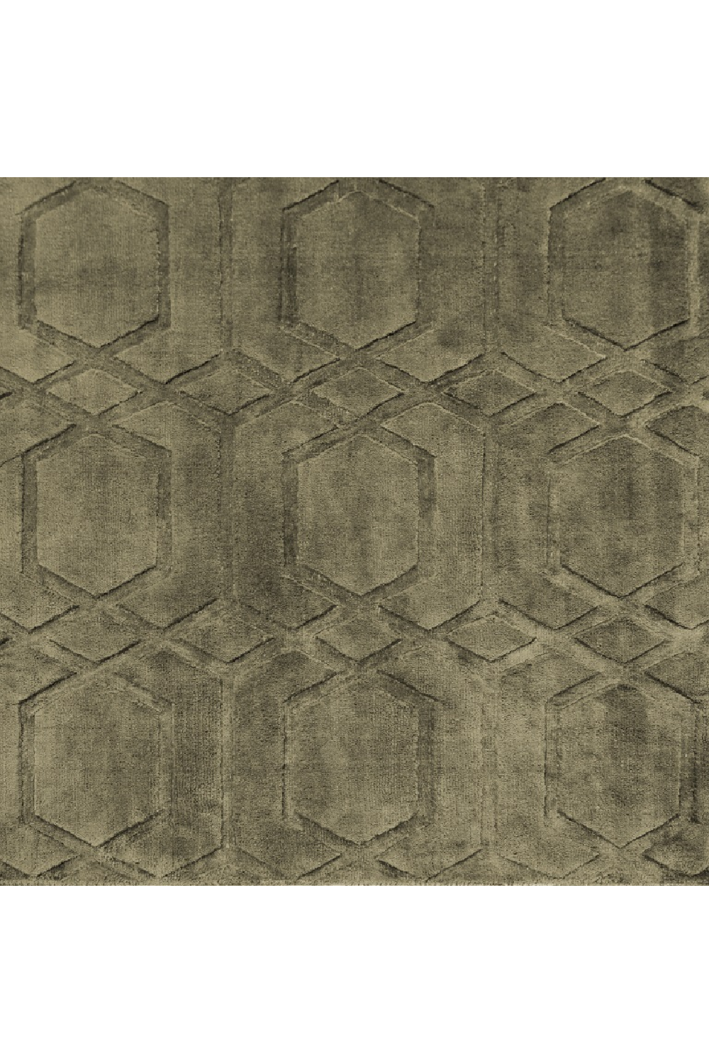 Olive Green Viscose Carpet 6'5" x 10' | OROA Liva | Oroa.com